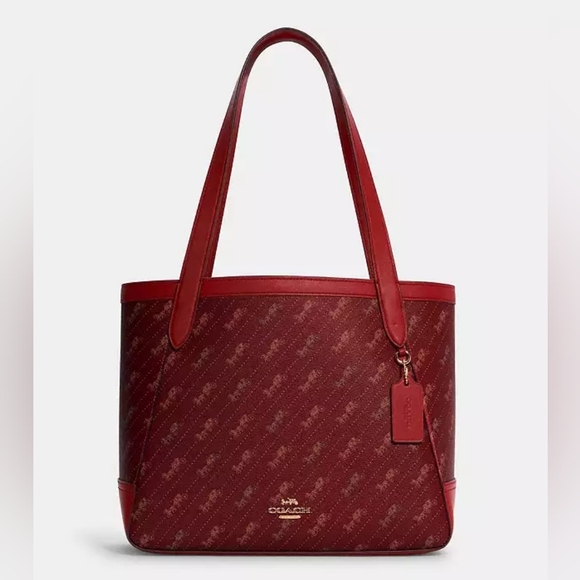 Coach NWOT Tote With Horse And Carriage Dot Print - Picture 1 of 9